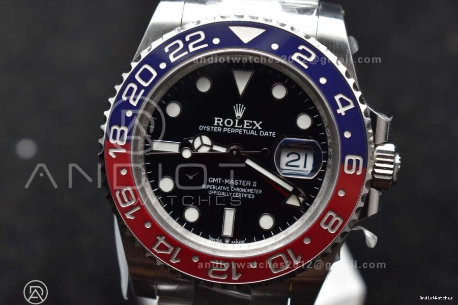 Factory VR3285 Gold Best 1:1 Weight Blue Edition Master GMT Gain 126719 Bracelet 866 BLRO CHS Dial RelaxedFit Oyster II on 0518